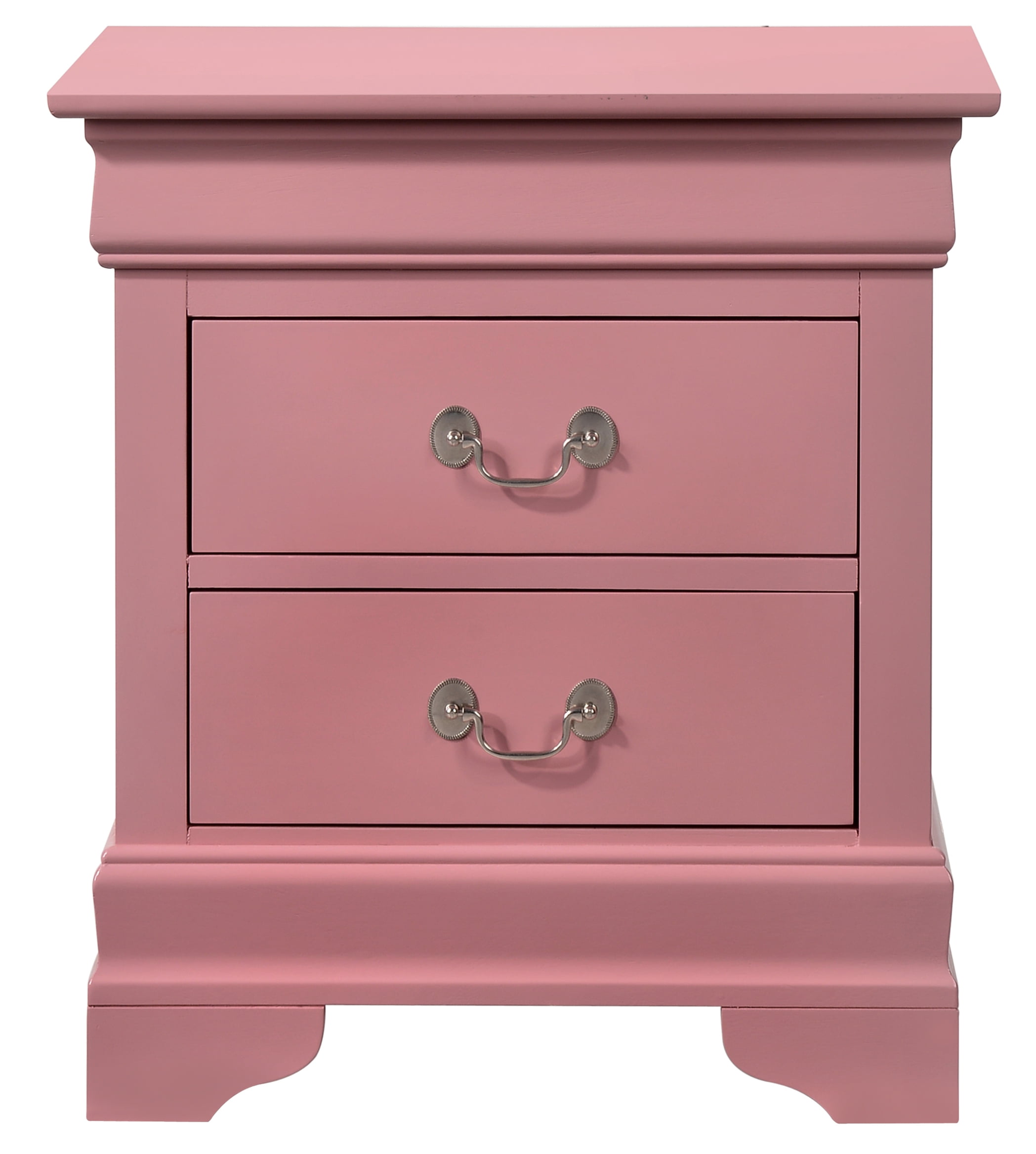 Glory Furniture Louis Phillipe Night Stand in Pink Color