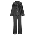thumbnail image 5 of Roncen Women's Satin Pajama Set Long Sleeve Button Down Sleepwear 2-Piece Silky Pj Set, 5 of 8