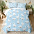 thumbnail image 2 of Erosebridal Goose Quilt King for Boys Girls, Blue Background King Coverlet Set, 3pcs 1 Bedspread and 2 Pillowcases, 2 of 7