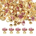 thumbnail image 1 of Uxcell Remaches de cuero de 10 mm, 70 juegos de remaches de strass para manualidades de cuero, reparación y DIY, tono dorado rosa, 1 of 6
