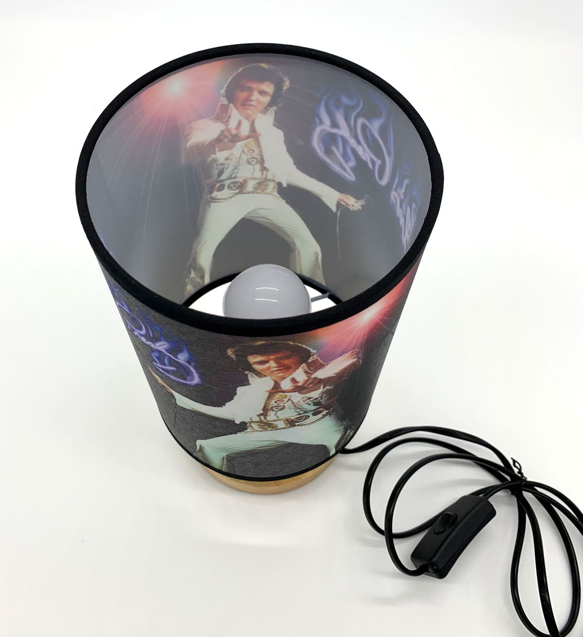 Elvis Table Lamp Night Light Wood Base Room Decoration or Great Gift Ideas