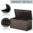 thumbnail image 2 of Patiowell 120 Gallon Large Deck Box, Outdoor Lockable Storage Box for Gardening Tools, Waterproof Deck Box for Patio Furniture, Brown, 2 of 7