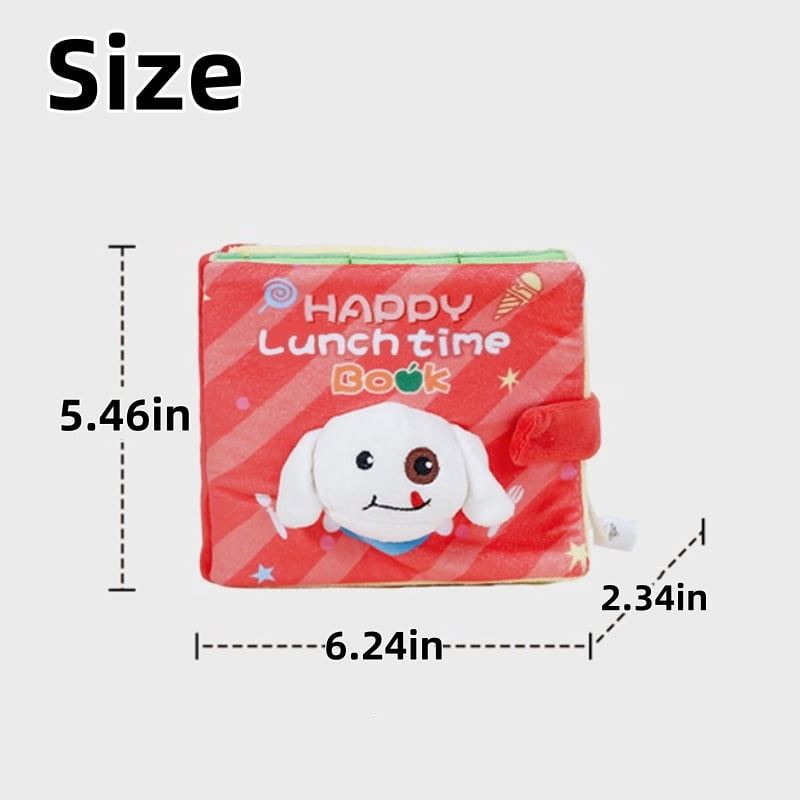 Lunch Book Shape Snuffle Dog Toy, Interactive Treat Dispensing Puzzle Toy with Crinkle Sound, Durable Teeth Cleaning Pet Toy for Small to Medium Dogs