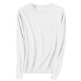 thumbnail image 2 of White Hoodies for Women Light Sweaters for Women Long Sleeve Crew Neck Lightweight Soft Knitted Pullover Knitted Blouse Women Fall Clothes, 2 of 5