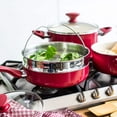 thumbnail image 6 of GreenPan Rio Ceramic Nonstick 16-Piece Cookware Set - Red, 6 of 10