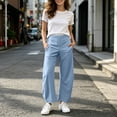 thumbnail image 5 of Costeam Womens Quick Dry Curved Barrel Casual Pants Dual Side Deep Hand Pockets Drawstring Elastic High Waist Loose Fit Cropped Length Athletic Harem Trousers, 5 of 8