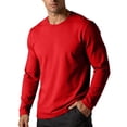 thumbnail image 3 of NMRSBDP Men's Basic Crew Neck T-Shirt Lightweight Long Sleeve Everyday Shirts for Men Soft Cotton Base Layer Tops Casual Solid Color Undershirts, 3 of 7