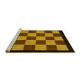 thumbnail image 2 of Ahgly Company Machine Washable Indoor Rectangle Checkered Yellow Modern Area Rugs, 7' x 9', 2 of 4