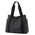 thumbnail image 2 of XIANXIAN Women Canvas Tote Handbags Multi Pocket Retro Casual Shoulder Bag Top Handle Satchel Tote Purse, 2 of 4