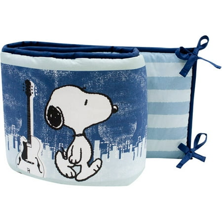 Bedtime Originals by Lambs & Ivy - Hip Hop Snoopy Crib Bedding Bumper, Blue