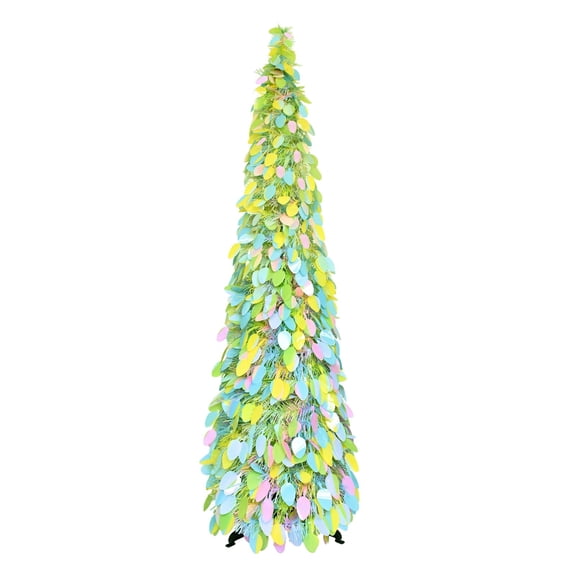 Artificial Tall Decorative Tree with Layered Leaf Design for Indoor Seasonal Festive Display Home Office Use
