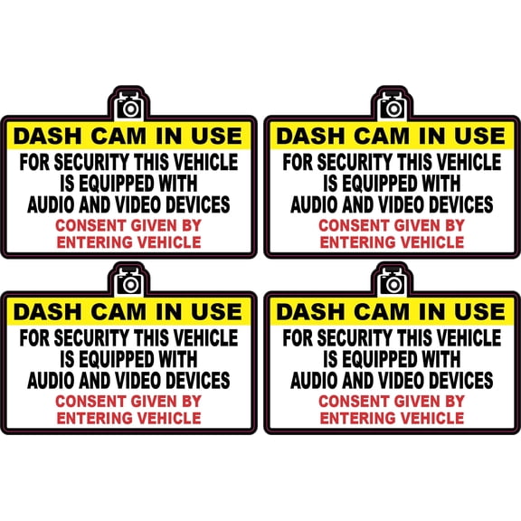 StickerTalk Dash Cam In Use Vinyl Sticker Sheet, 3 inches by 2 inches