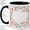 Black, variant on Pink Rose Frame Accent Mug, 11oz Ceramic Coffee Cup for Floral Lovers