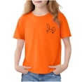thumbnail image 3 of Piuwrlz Short Shirts Sleeve Kids Girls Graphic T-Shirts Crew Neck Pullover Orange Size 3-4 Years, 3 of 7