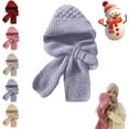 thumbnail image 7 of Friendlyk Winter Versatile Knitted Hooded Scarf, Hooded Scarf for Women, Hat with Scarfs Attached, 7 of 7