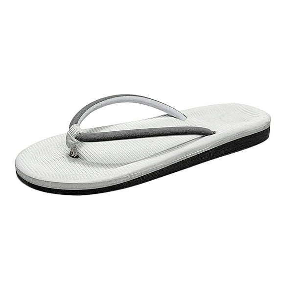 TUOBARR Flat Sandals Women, Womens Solid Color T-strap Thong Flat Flip Flops Sandals, Summer Casual Lightweight Soft-soled Shoes Black