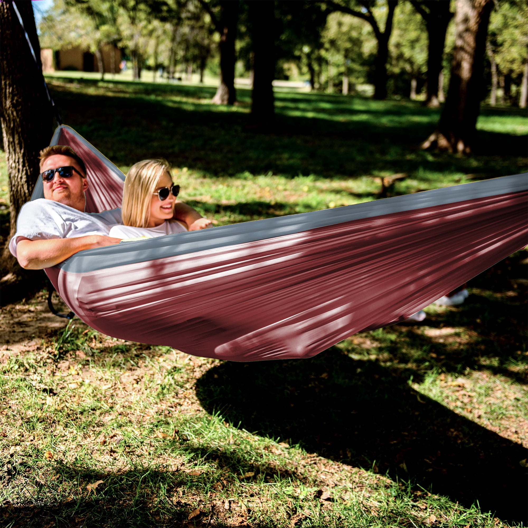 Equip 2 Person Travel Hammock Camping Hammock, Maroon & Slate