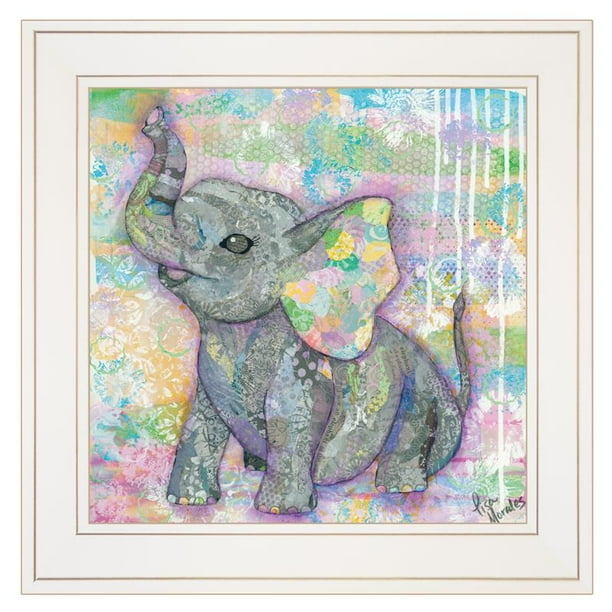 Elephant Ii By Lisa Morales Printed Framed Wall Art Wood Multi Color Walmart Com Walmart Com
