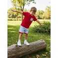 thumbnail image 5 of BemeyourBBs Toddler Baby Boy Baseball Outfits Infant Boys Summer Clothes Letter Baseball Embroidery Short Sleeve T Shirt and Plaid Shorts Set, 5 of 9