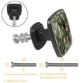 thumbnail image 3 of 4 Pcs Cabinet Handle Drawer Pulls Tropical Green Leaf Knobs with Screws Square Furniture Office Cabinet Knob Decoration, 3 of 7