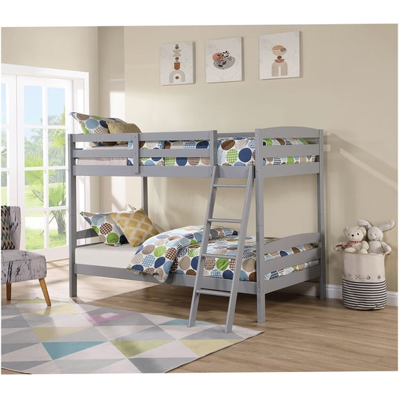 Twin over Twin Bunk Bed with Storage Drawers, Solid Wood Frame, Space Saving Bunkbed with Ladder and Safety Rails