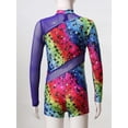 thumbnail image 7 of Sholeno Girls Mock Neck Long Sleeves Gymnastics Leotard Ballet Dance Tumbling Unitards Biketards Starry Rainbow 16, 7 of 7