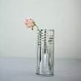 Efavormart 2 Pack 12" Silver Striped Cylinder Vases Glass Vases Flower ...