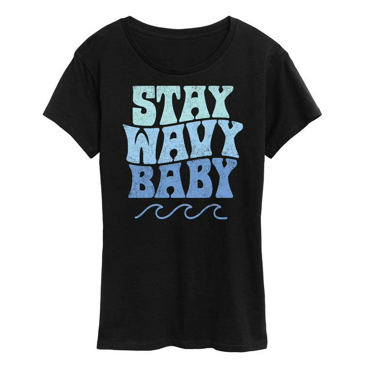Instant Message - Stay Wavy Women's Sleeve Graphic T-Shirt - Walmart.com