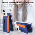 thumbnail image 6 of ELEHOLD Case for iPhone 16 Plus, Leather Wallet Case with Metal Buckle Card Holder & Wristband & Stand, Shockproof Back Cover for Men Women,Blue, 6 of 11
