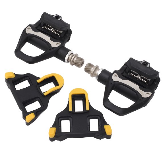 Road Bike Clipless Pedals, Adjustable Tension High Strength Self Locking Pedals Safe Efficient with SPD System for Bicycles