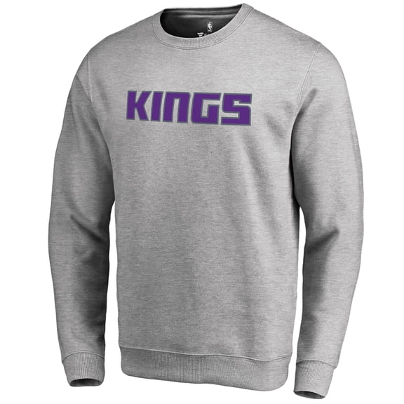 Men's Heathered Gray Sacramento Kings Wordmark Pullover Sweatshirt