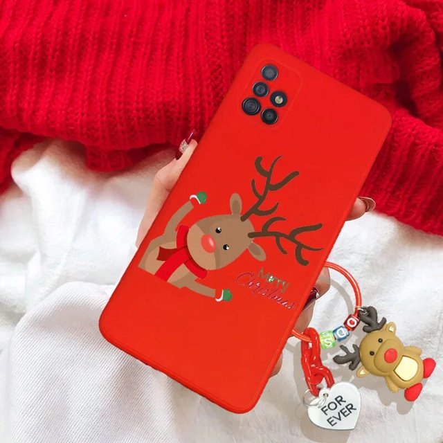 Reindeer 3D Christmas Santa Claus Tree Hat Case For iPhone 7 8 Plus 6 6S Plus Snowman 3D Key Chain Tpu Phone Cover