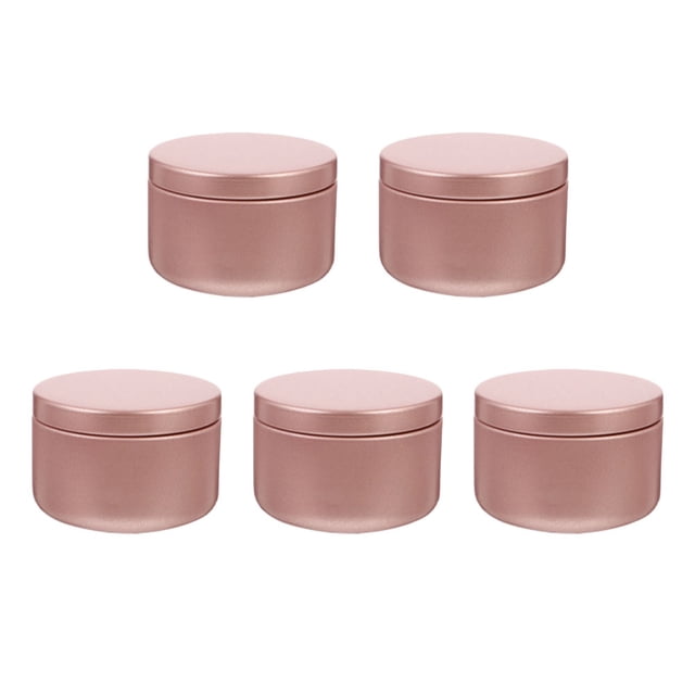 FELTECHELECTR 5 latas de aluminio rellenables, redondas, para guardar objetos pequeños.