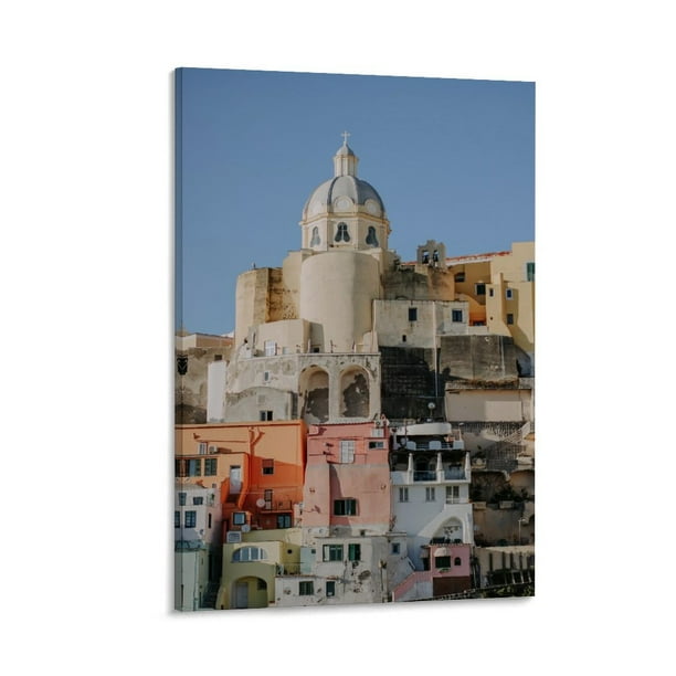 1 Panel Set Colorful Houses in Naples Canvas Painting Wall Art with