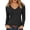 Black, variant on Women's V Neck Undershirt Long Sleeve Milk Silk Solid Color Slim Fit Soft Stretchy Base Layering Tee Brown XL