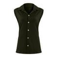 thumbnail image 6 of OAVQHLG3B Tank Top for Women T shirts for women Summer Casual Turn-down Collar Leisure Sleeveless Solid Vest Tops, 6 of 7