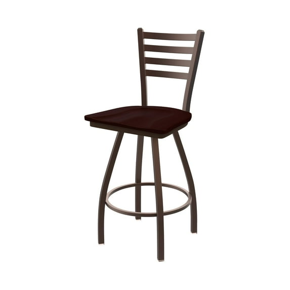 Holland Bar Stool XL 410 Jackie 25" Swivel Counter Stool with Black Wrinkle Finish and Dark Cherry Oak Seat