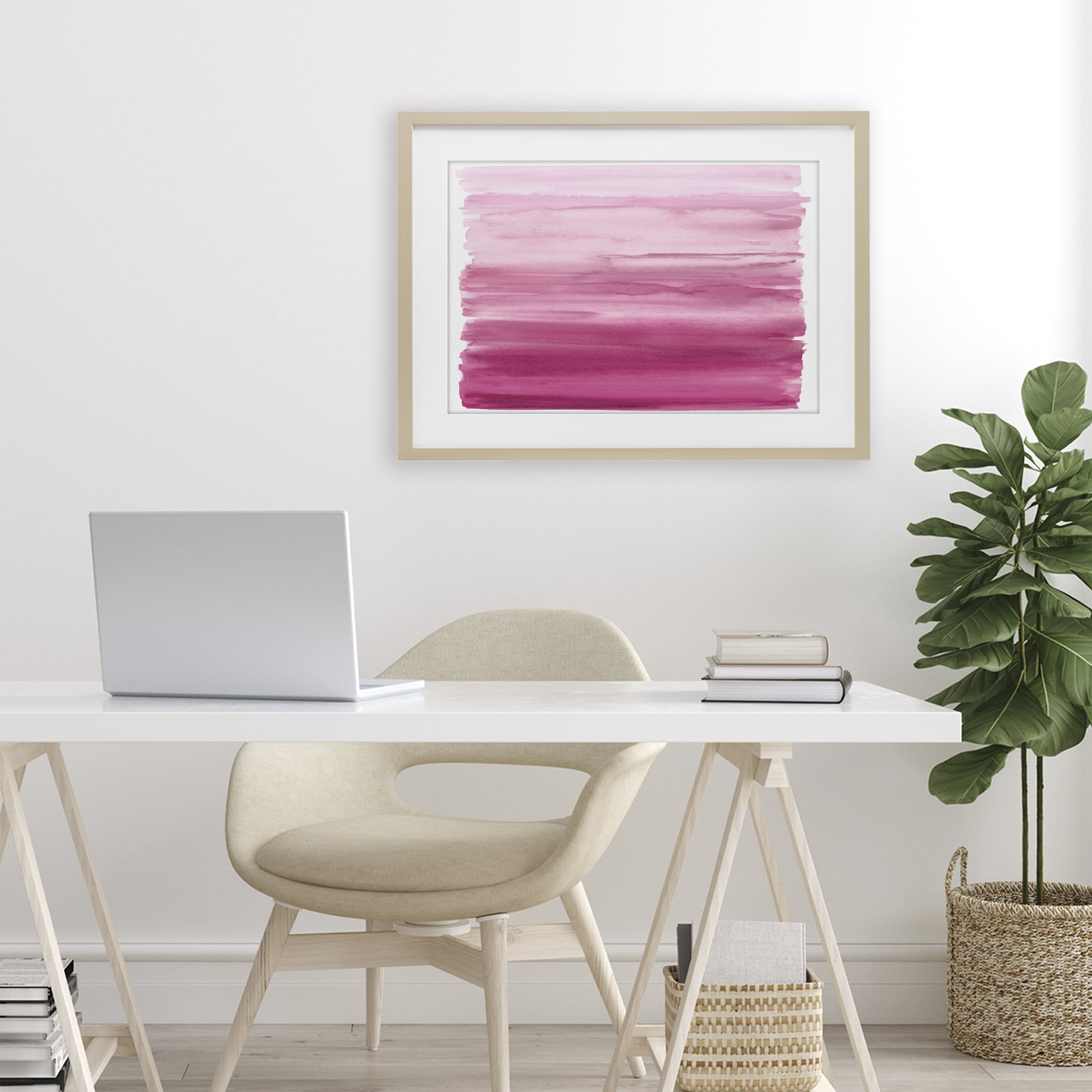 Stupell Industries Ombre Pink Blush Birch Framed Print Under Glass, design by Allie Corbin