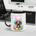 thumbnail image 4 of Happy Easter German Shorthaired Pointer with Bunny Ear Headband and Flowers 11oz Accent Two-tone Mug GSP Lover Dog Gift Coffee Tea Cup - 13001, 4 of 5