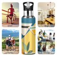 thumbnail image 7 of Yayeee 20oz Double Wall Stainless Steel Water Bottle with Flip Straw, Yellow Glasses, 7 of 7