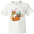 thumbnail image 3 of Inktastic Easter Cute Snake with Basket and Bunny Ears Youth T-Shirt, 3 of 5