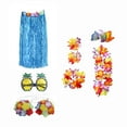 thumbnail image 4 of Conjunto De Traje De Falda Hawaiana Vestido De Lujo Luau Vestido Nacional Cosplay 80cm Azul SM SunniMix falda hawaiana, 4 of 8
