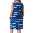 thumbnail image 4 of DARING DIVA Women's Plus Size Tie Dye Sleeveless Sundress Tank Dress 3X Blue, 4 of 6