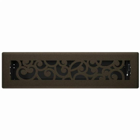 2,25 x 12 Po. Registre de Sol Décoratif en Bronze avec Design de Pays des Merveilles