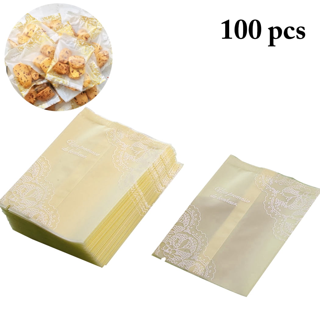 Coofit 100PCS Cello Bag Multipurpose Frosted Cookie Bag Cellophane Bag