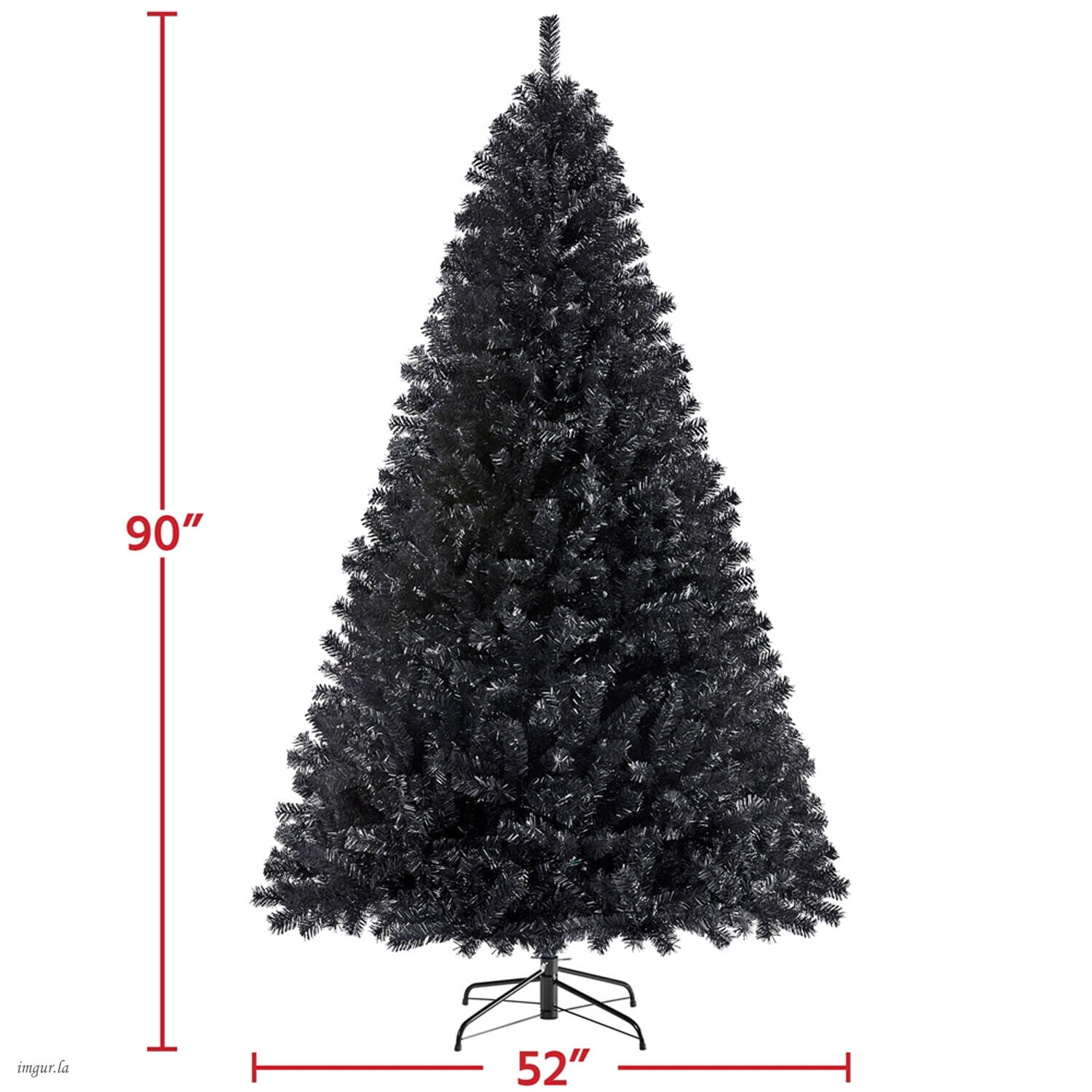Alden Design 7.5FT Artificial Pre-lit Christmas Fir Tree with Foldable Stand,550 LED Warm Lights,Black