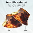 thumbnail image 3 of Vsdgher Western Fire Cowboy Print Bucket Hat for Men&Women Bucket Hat Reversible Summer Double-Side-Wear Travel Gardening, Beach, Camping, Hiking, Fishing Cap, 3 of 5
