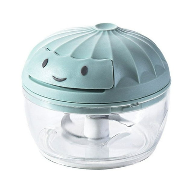 MesaSe Manual Food Processor Mini Pull String for Veggies Ginger Fruits Nuts Herbs etc Blue Medium