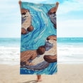 thumbnail image 3 of ZFLMY Otters Swimming Pool Towel, Quick Dry Microfiber Beach Towel for Bathroom, Yoga, Camping, Hiking - Large Size 55.1x27.6 inches 55.1x27.6in, 3 of 7