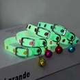 thumbnail image 1 of 5-Pack Adjustable Glowing Pet Collars with Bell, Animal Print, Rubber Material, Safety Night Light Cat Collar Set, 1 of 5